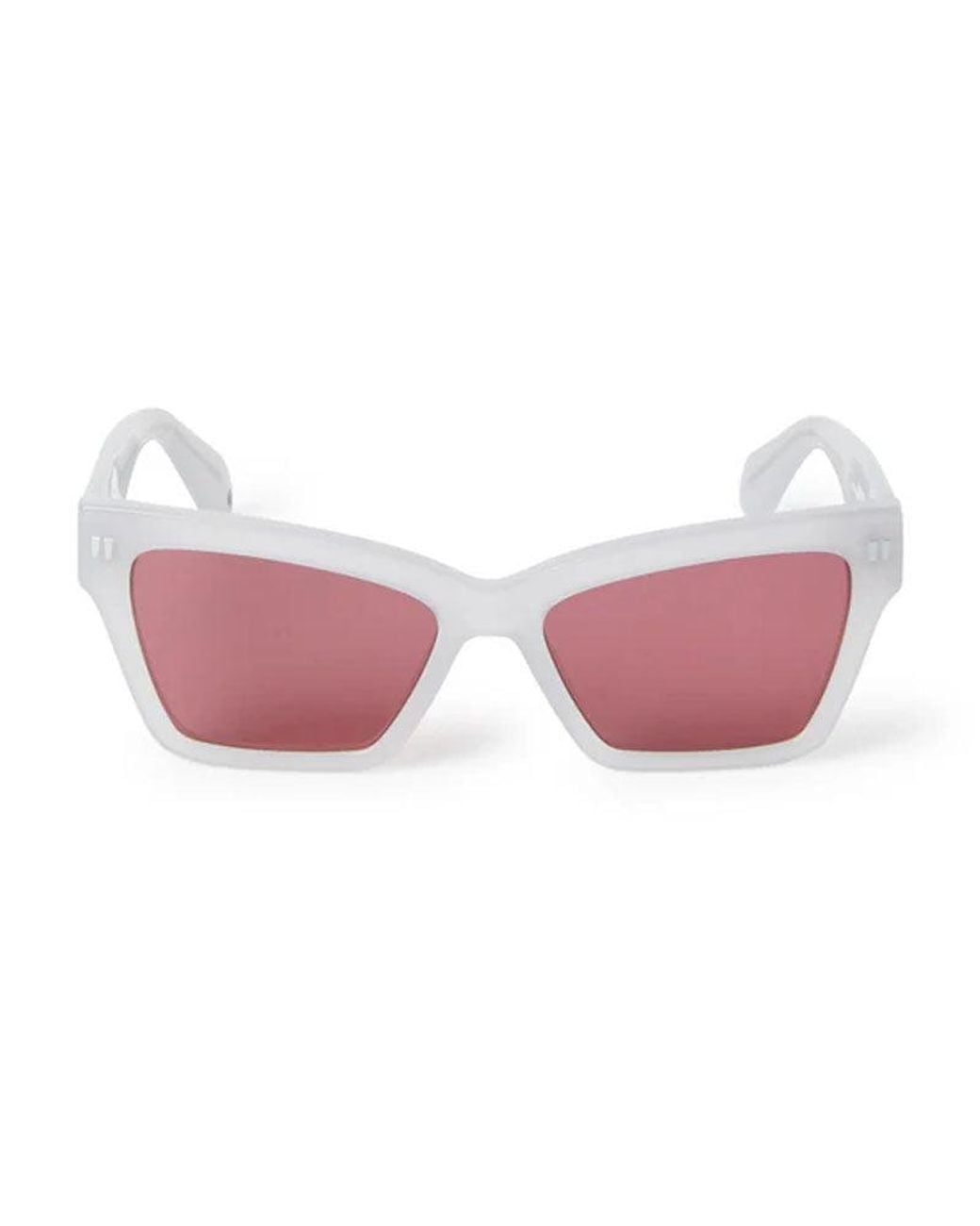 Off-White c/o Virgil Abloh Black Sunglasses Cat Eye Full Rim, Burgundy Frame And Dark Lens Oeri110Cincinnati2807