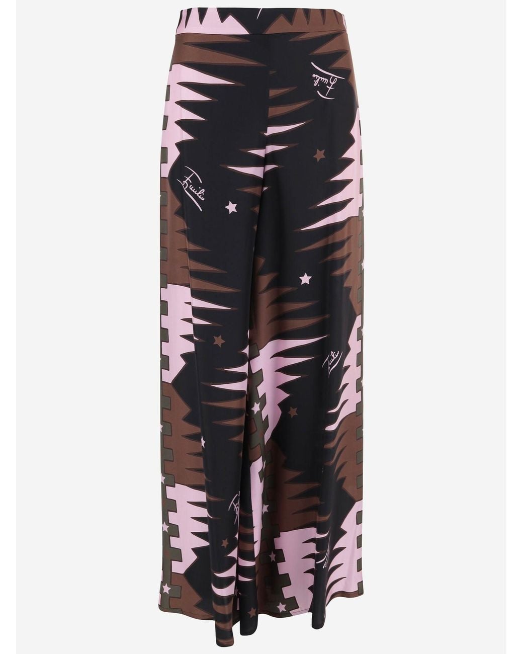 Emilio Pucci Black Silk Pants With Valdimontone Print Trousers