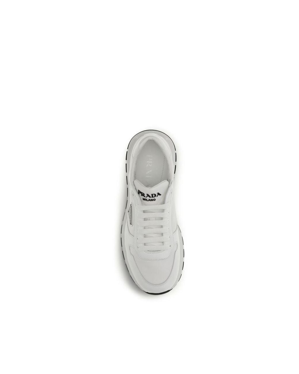 Prada White Recycled Polyamide Athletic Sneakers for men