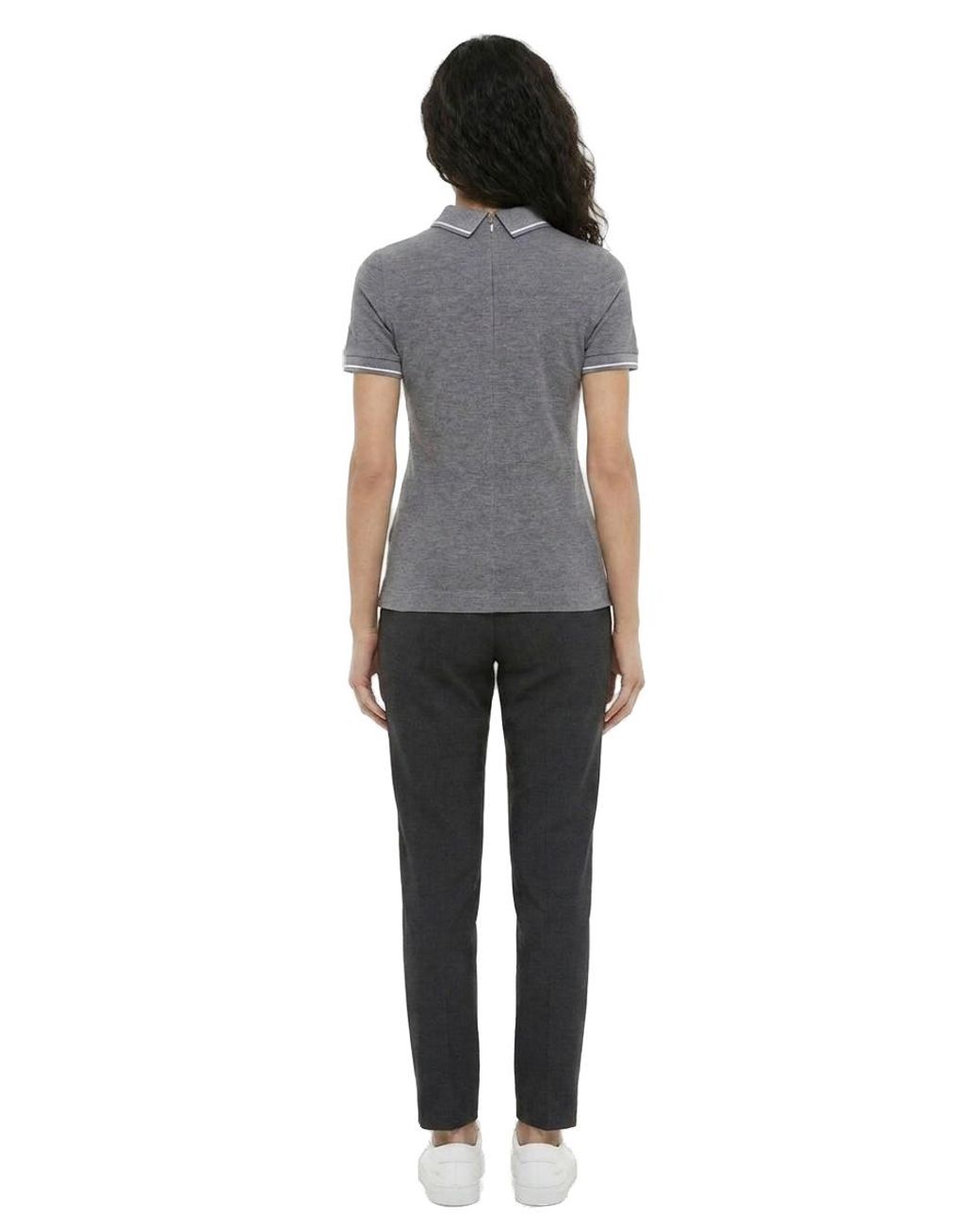 Dolce & Gabbana Gray Dolce & Gabbana Cotton Logo-Embroidered Polo