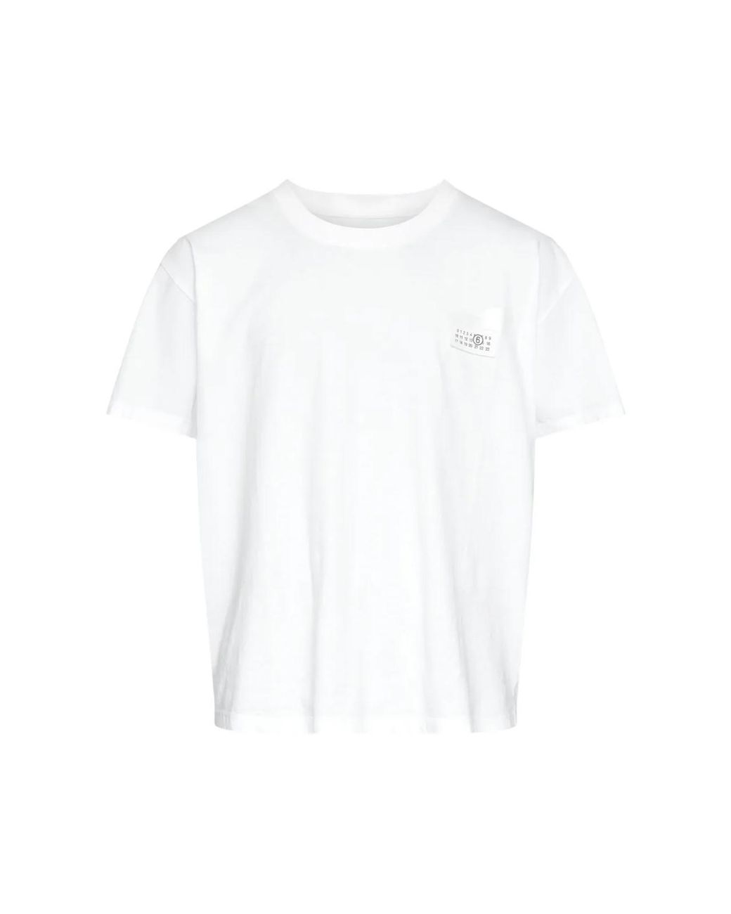 Maison Margiela White Mm6 Numbers Logo T-Shirt for men