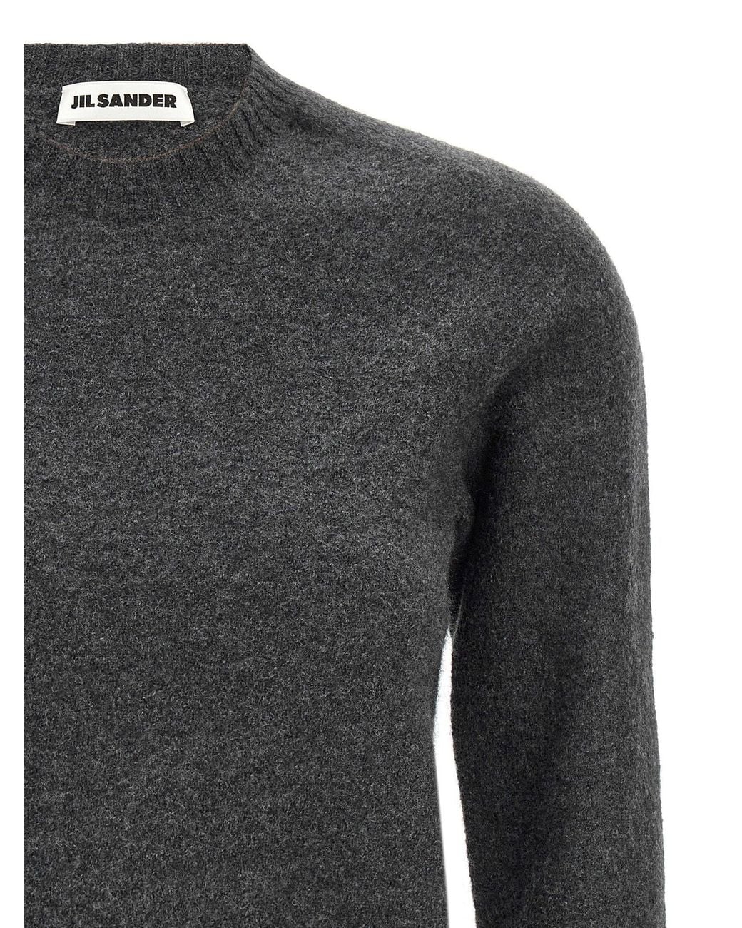 Jil Sander Gray Superfine Wool Sweater — Charcoal