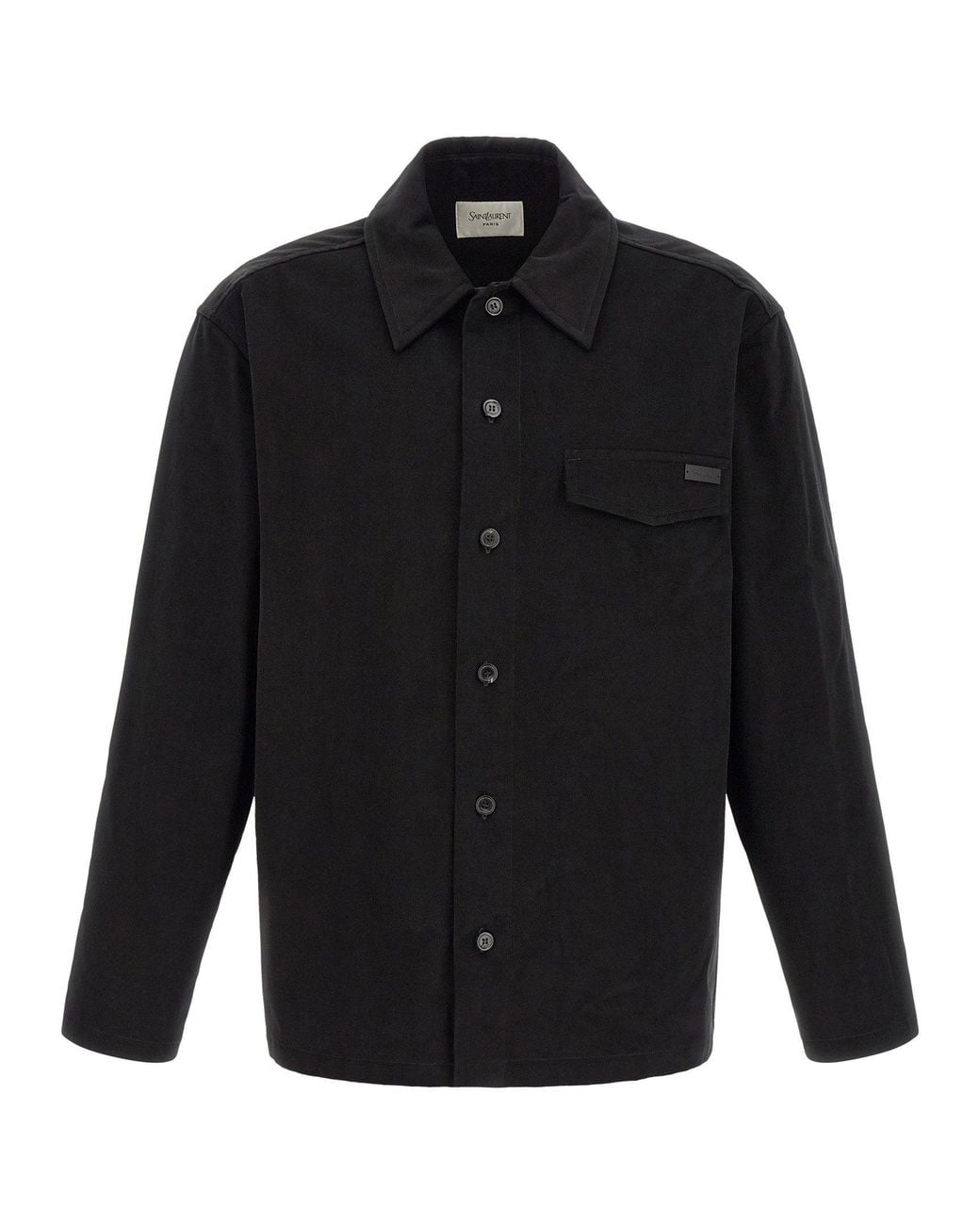 Saint Laurent Black Pure Cotton Overshirt for men