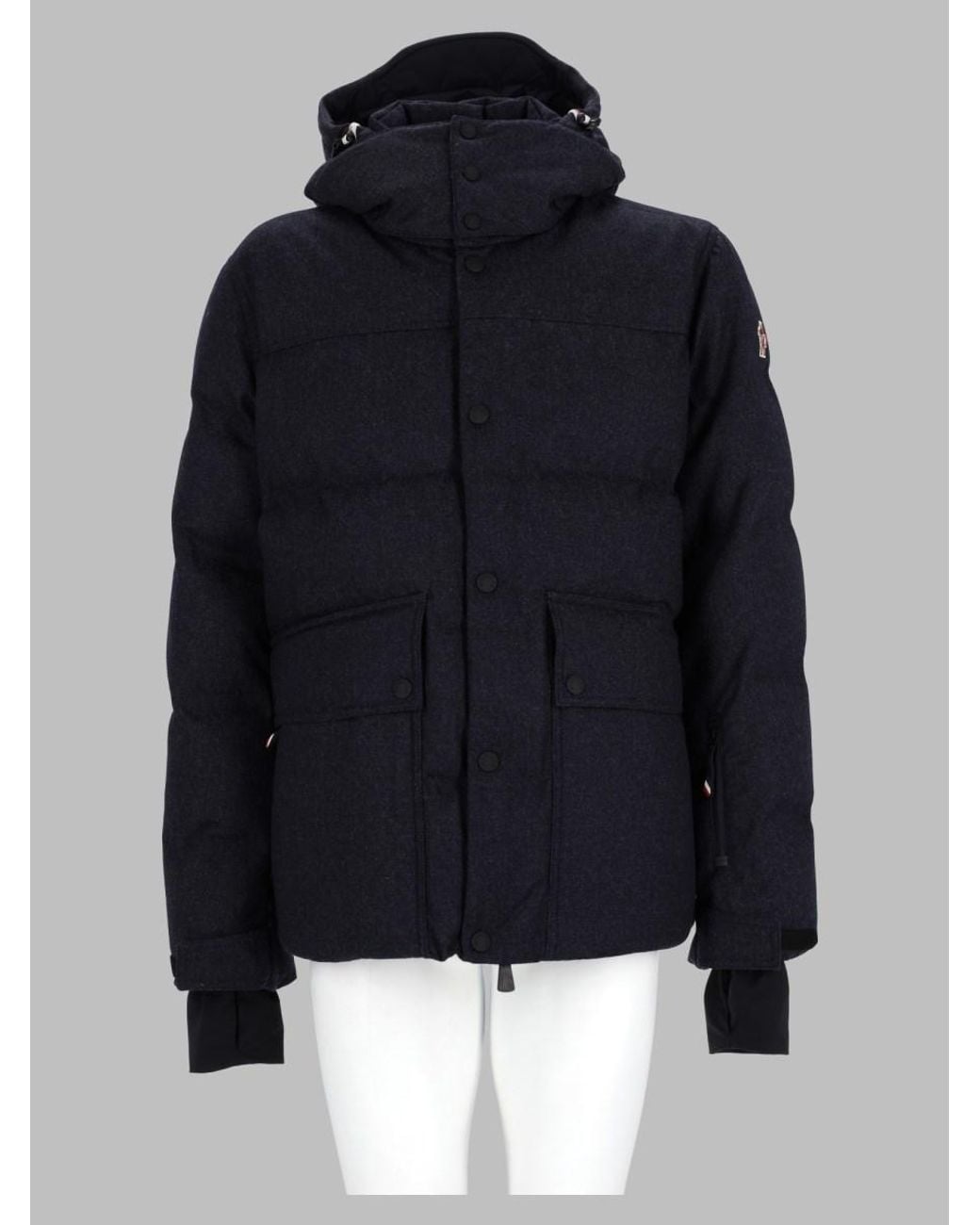Moncler Blue Servance Padded Ski Jacket With Hood Virgin Wool for men
