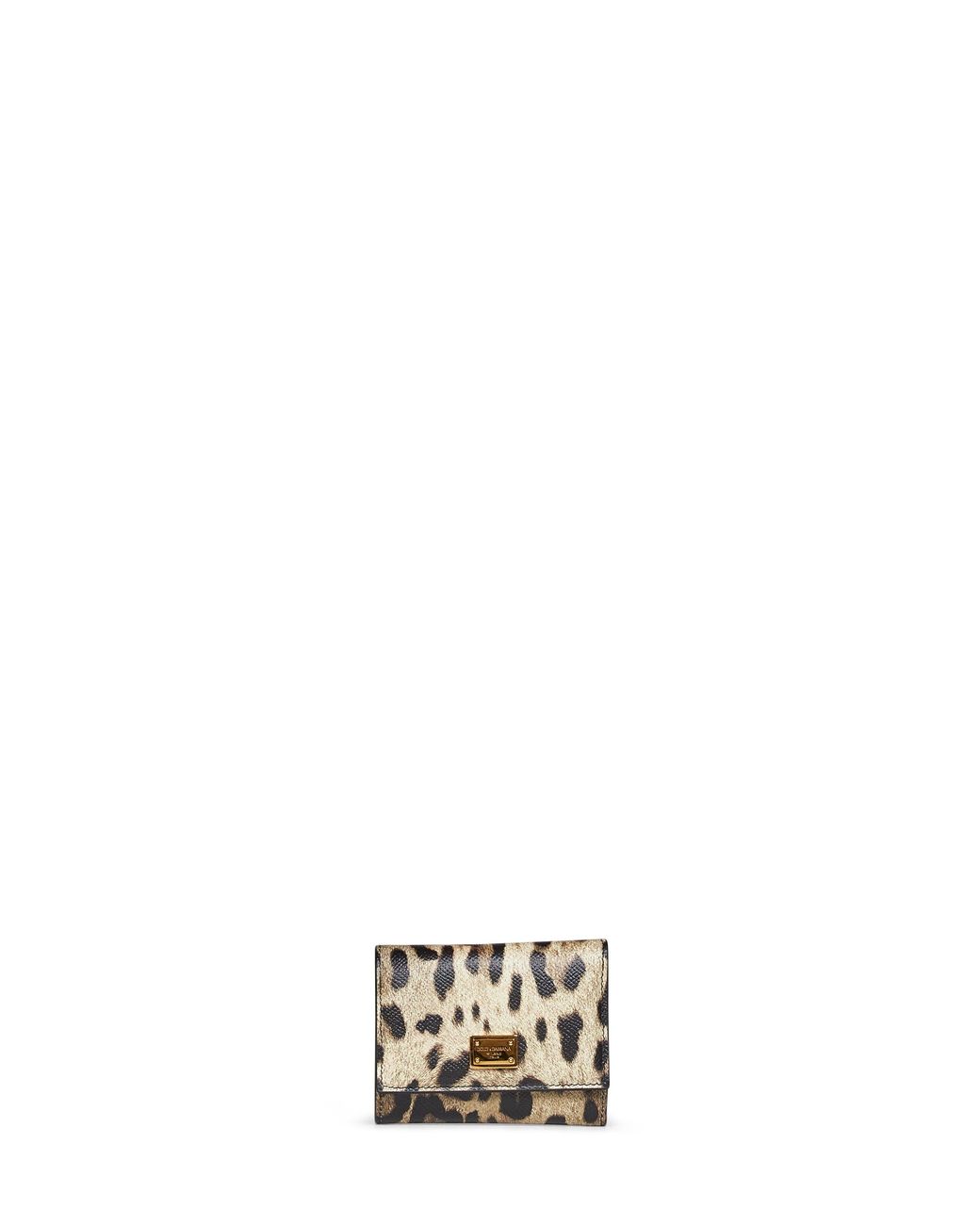 Dolce & Gabbana Metallic Wallet Leopard-Print Dauphine Calf Leather