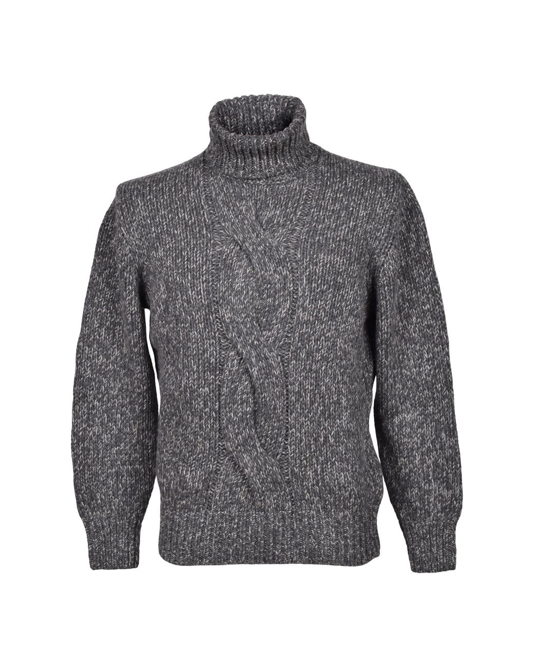 Brunello Cucinelli Gray Cashmere Cable Sweater for men