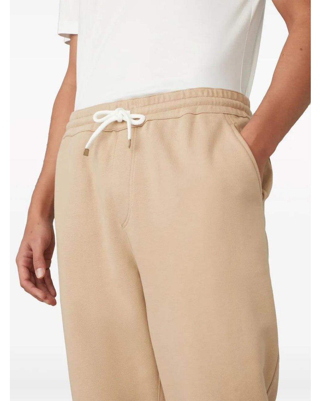 Brunello Cucinelli Natural Tailored Jogger Trousers for men