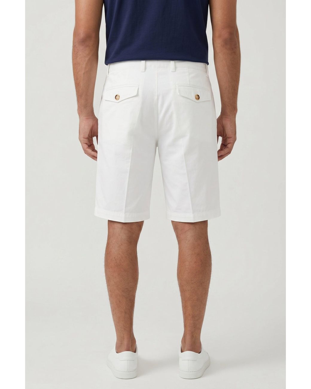Brunello Cucinelli White Cotton Tailored Shorts for men