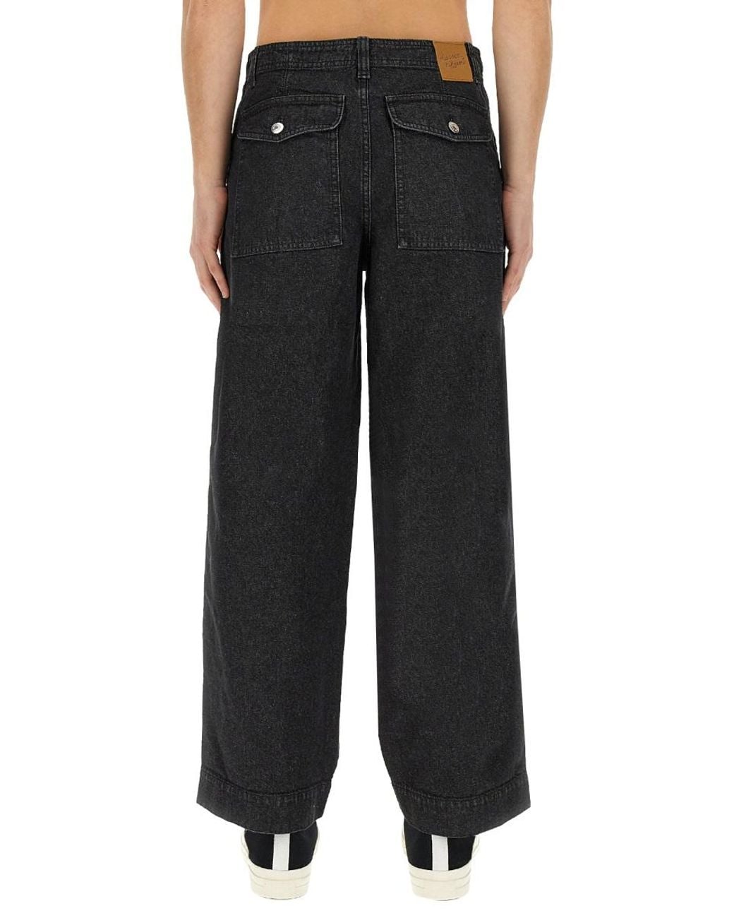 Maison Kitsuné Black Workwear Jeans Cotton for men