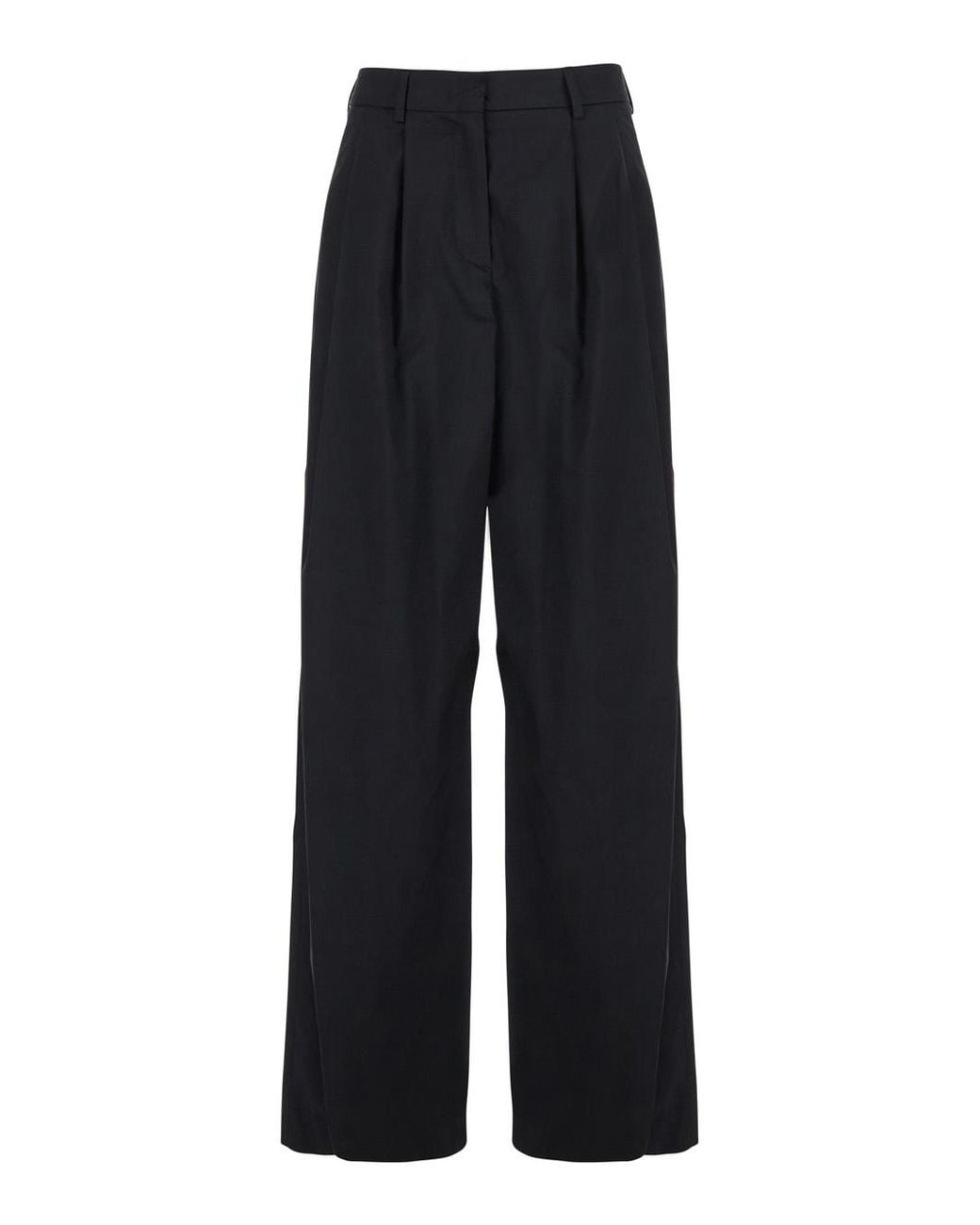 Le Plain Blue Stretch Cotton Blend Trousers For