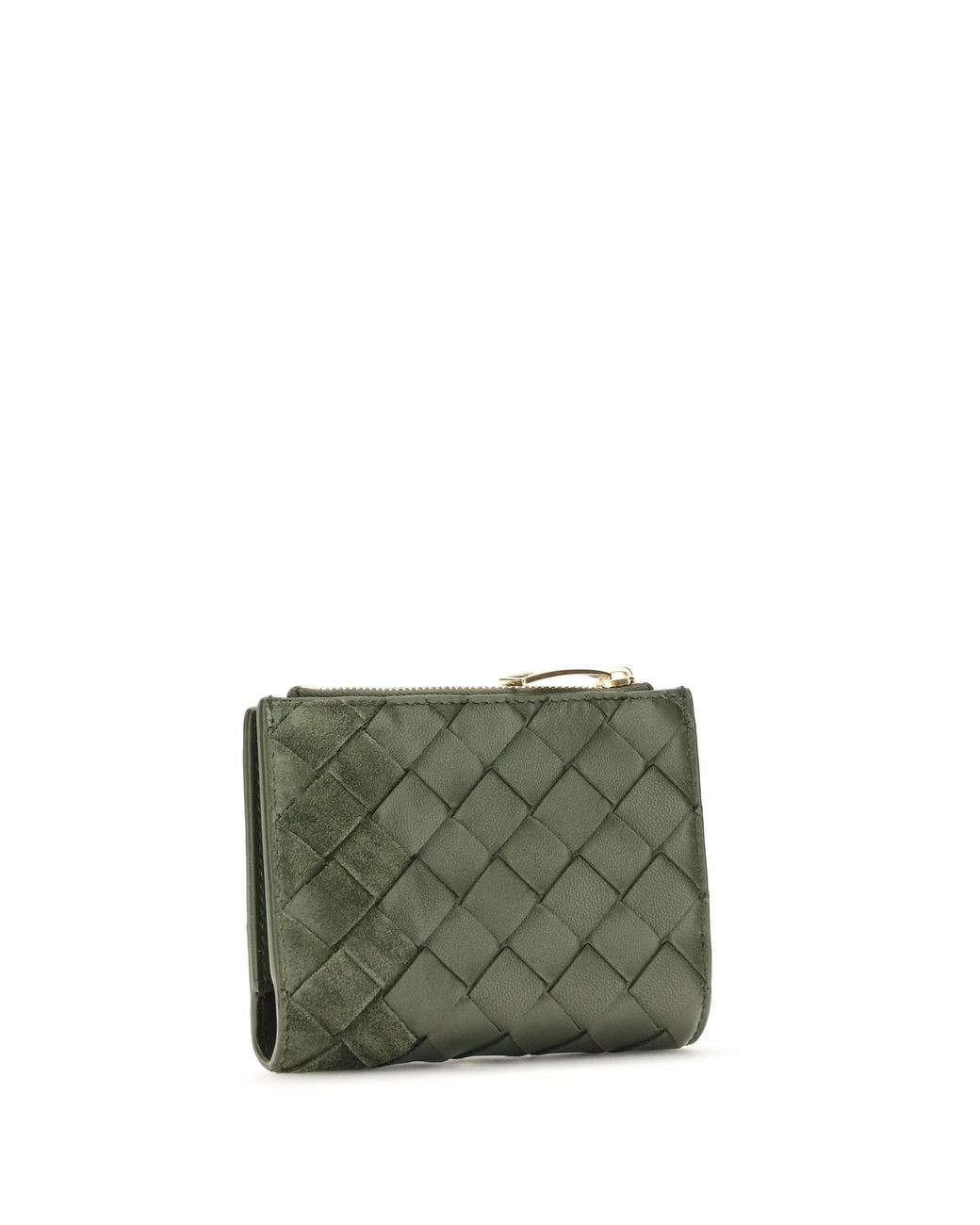 Bottega Veneta Green Bottega Veneta Intrecciato Quilted Wallet