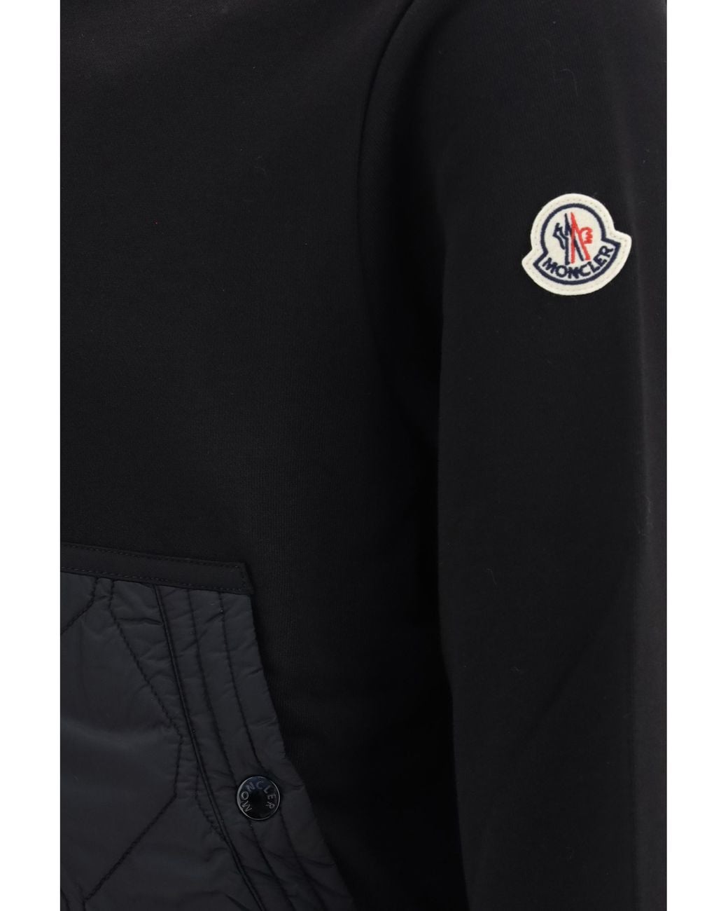 Moncler Black Hooded Zip-Up Sweatshirt for men