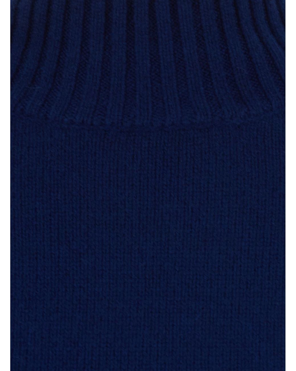 Le Plain Blue Mock Neck Pullover 5Gg Cashmere Top