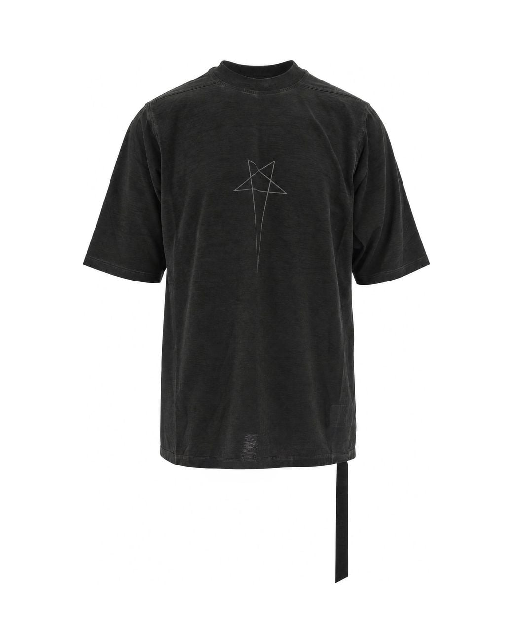 Rick Owens Black T-Shirt Jumbo Faded- Cotton T-Shirts And Polos for men