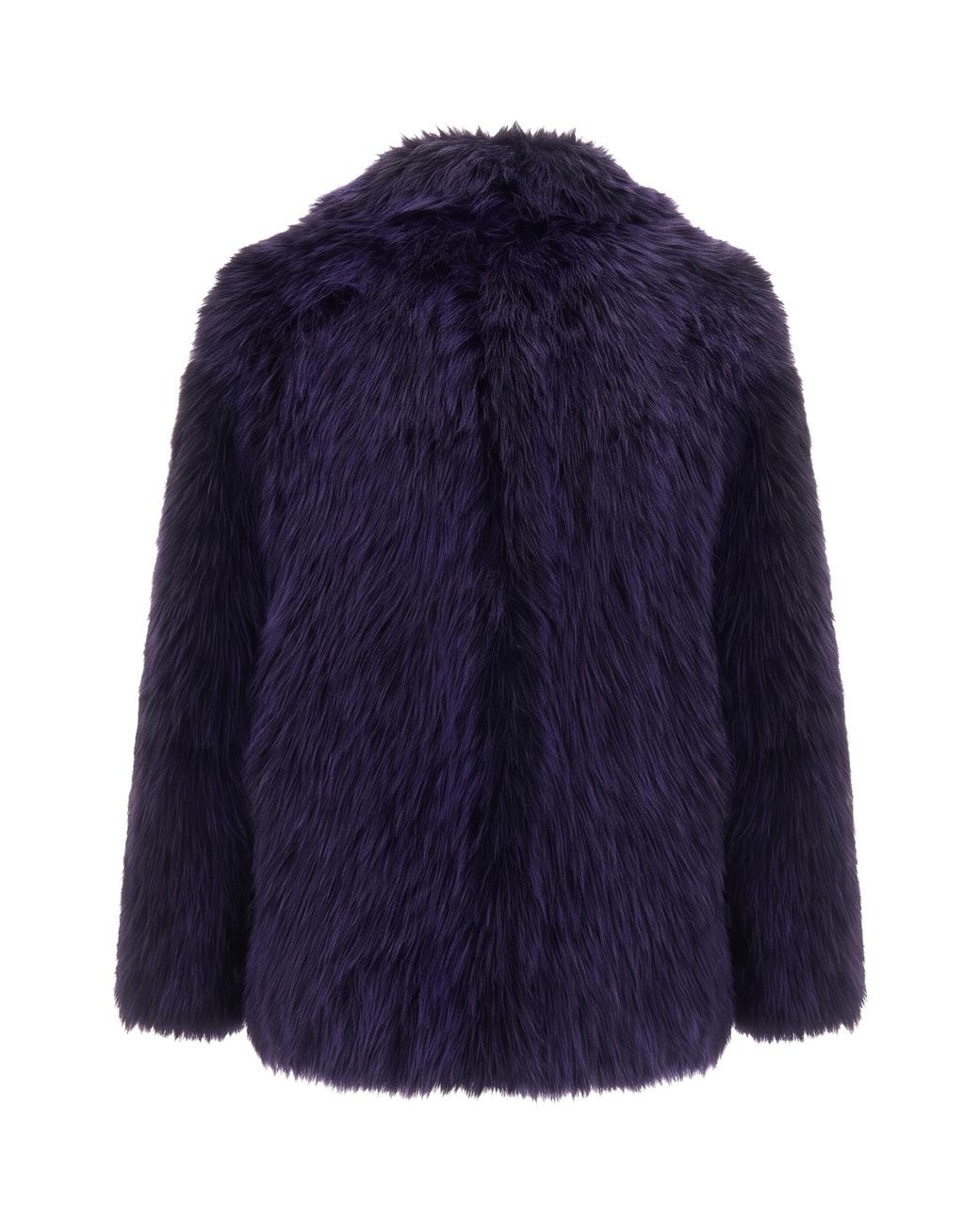 Patrizia Pepe Blue Faux Fur Jacket Polyester