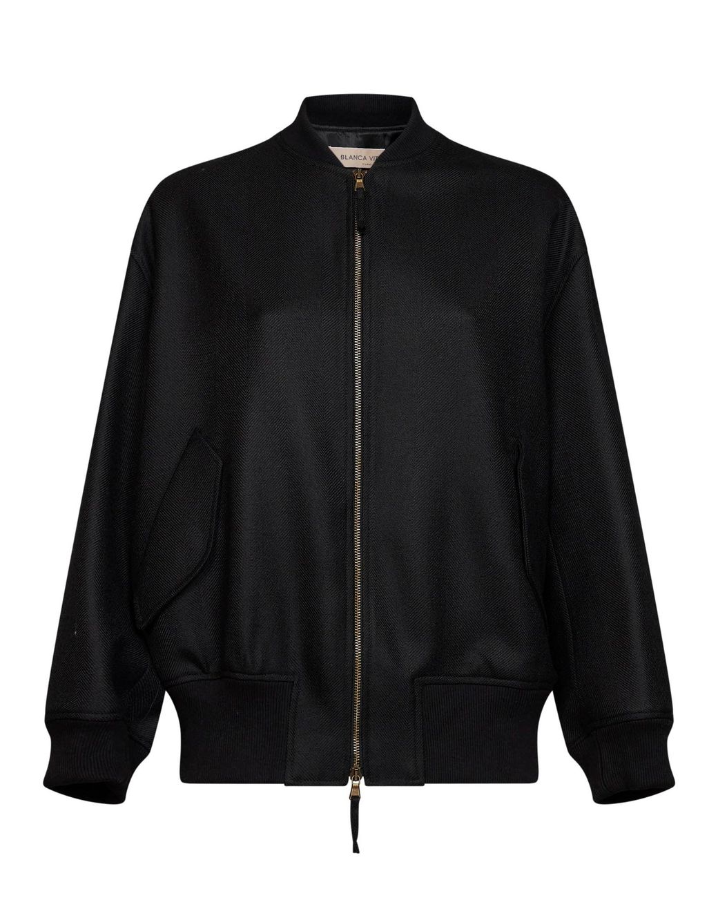 Blanca Vita Black Bomber Jacket Bellica Wool
