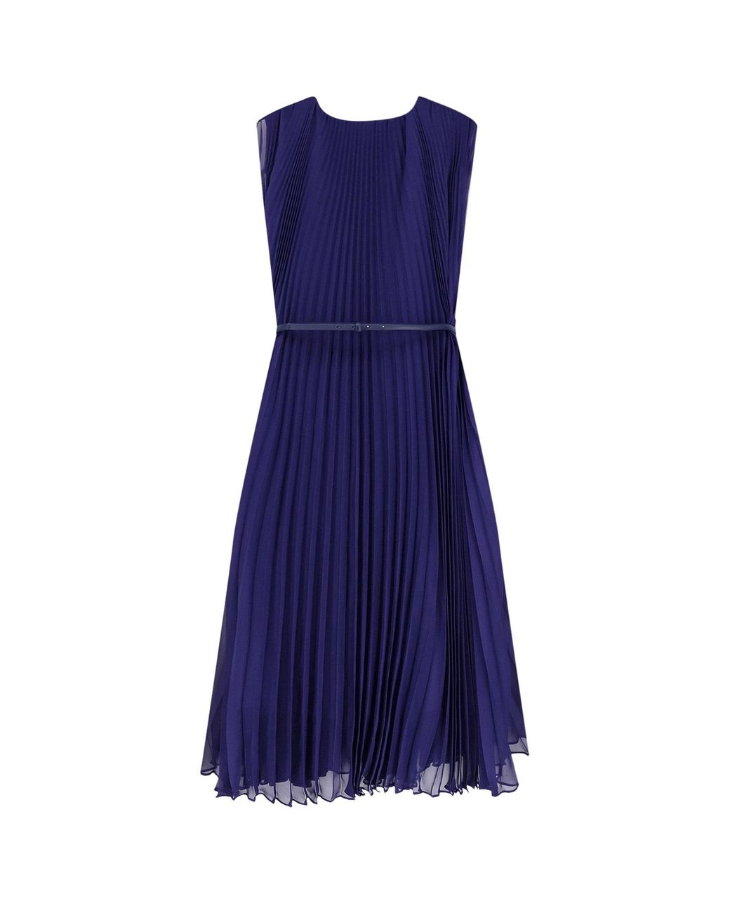 Max Mara Blue Mxecapsula Pleated Long Dress