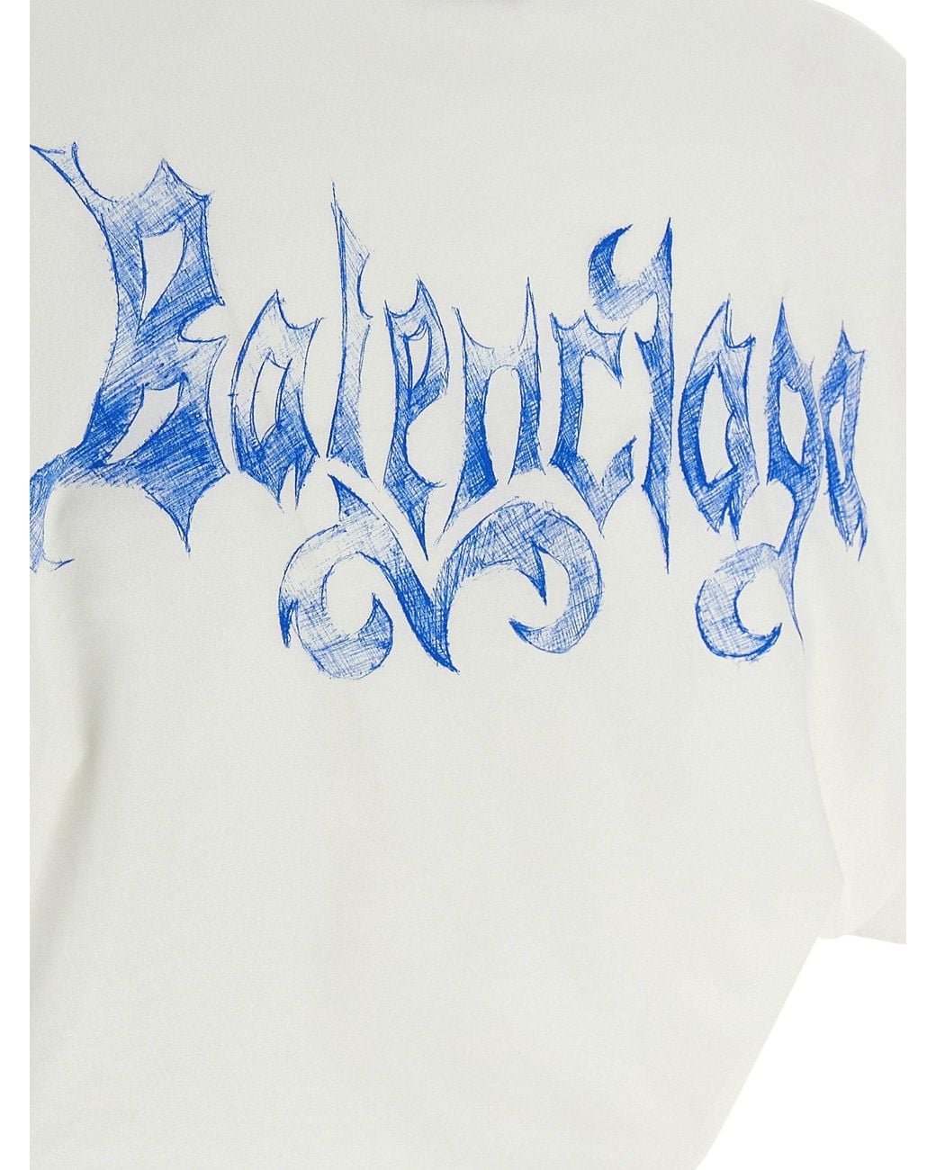 Balenciaga White Sketchy Logo Print T-Shirt