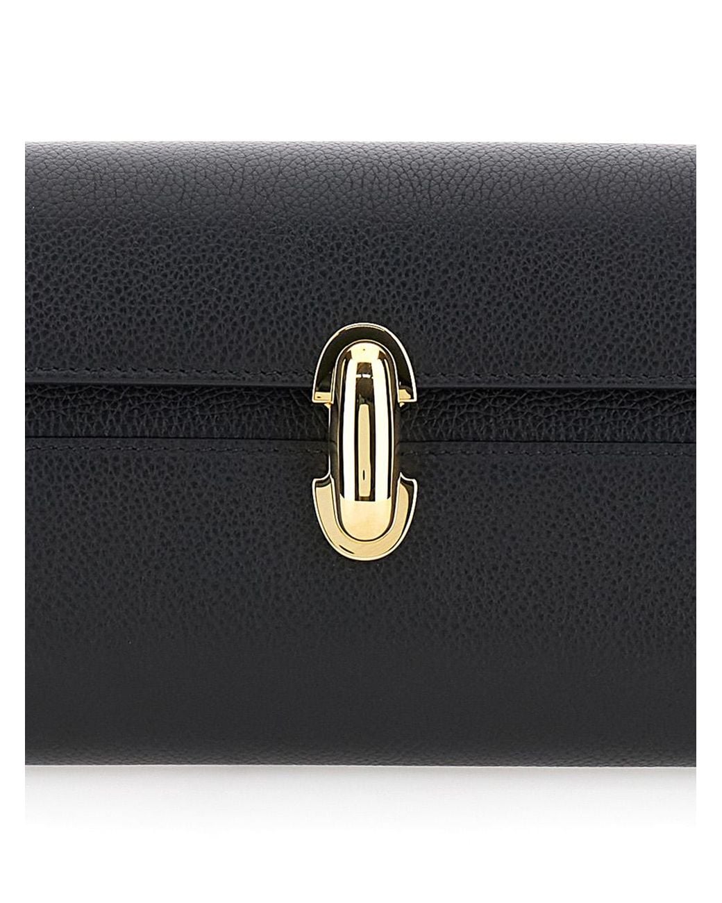 SAVETTE Black Savette Grained Calf Leather Shoulder Bag