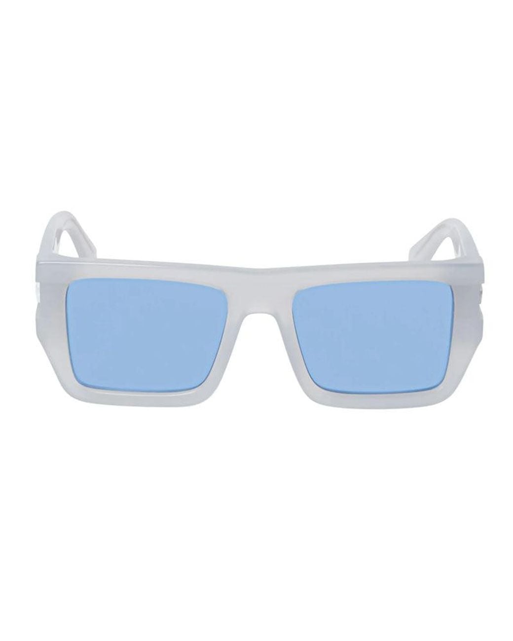 Off-White c/o Virgil Abloh Blue Sunglasses Square Full Rim, Shiny Frame And Lens Oeri149Chester0945