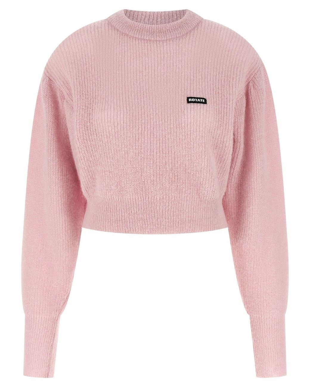 ROTATE BIRGER CHRISTENSEN Knit Puff Sweater in Pink | Lyst
