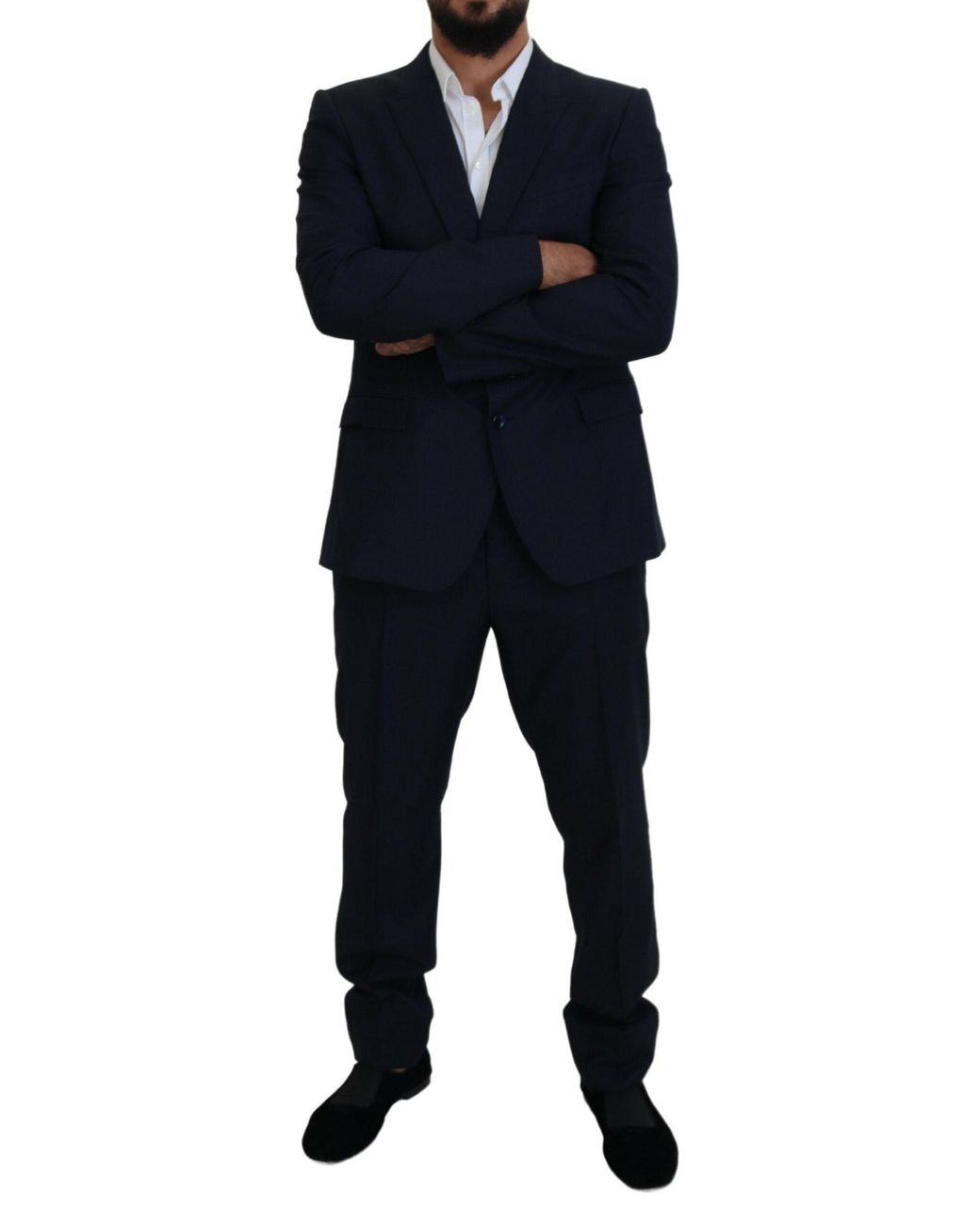 Dolce & Gabbana Black Single Breasted 2 Piece Martini Suit Virgin Wool for men