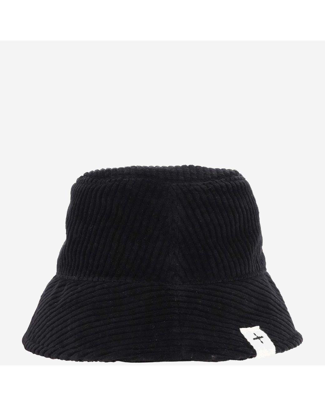 Jil Sander Black Bucket Hat Cotton Velvet