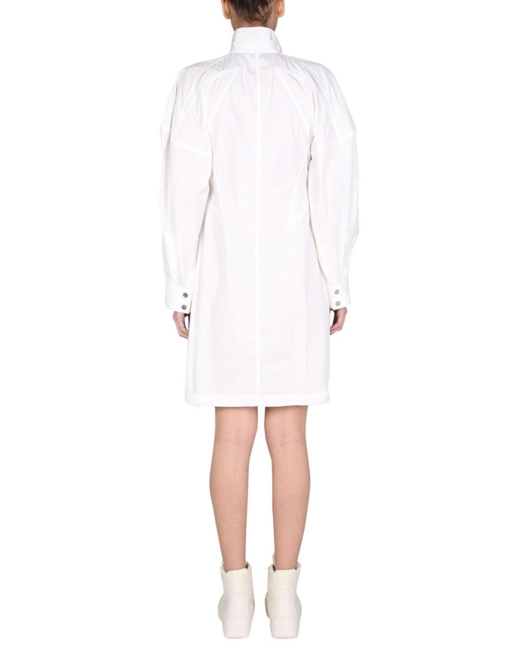 Bottega Veneta White High-Neck Dress Cotton