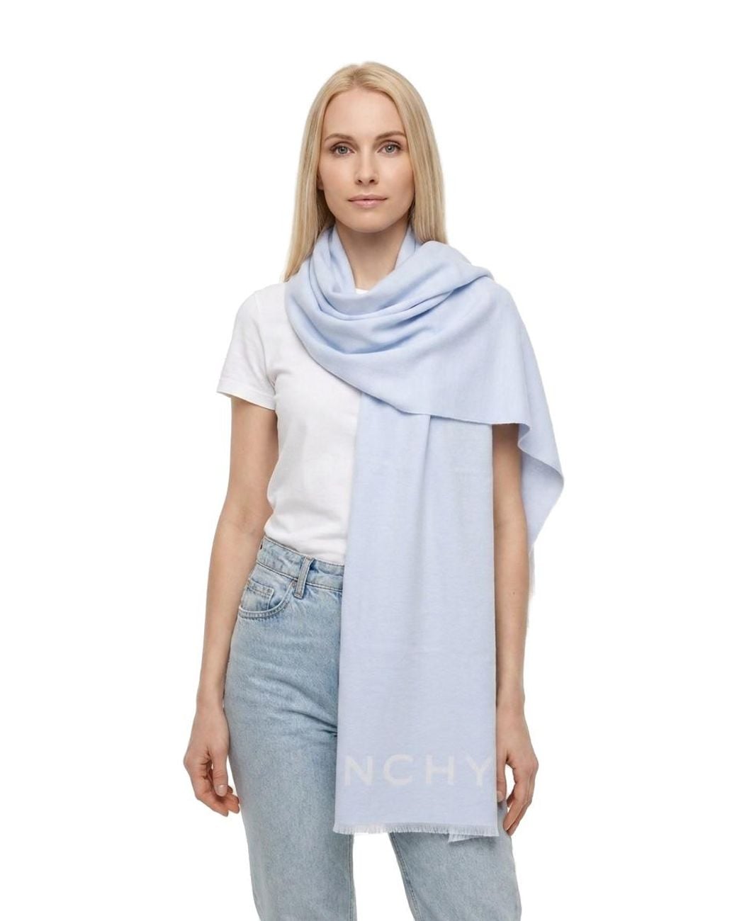 Givenchy Blue Givenchy Wool Blend Scarf