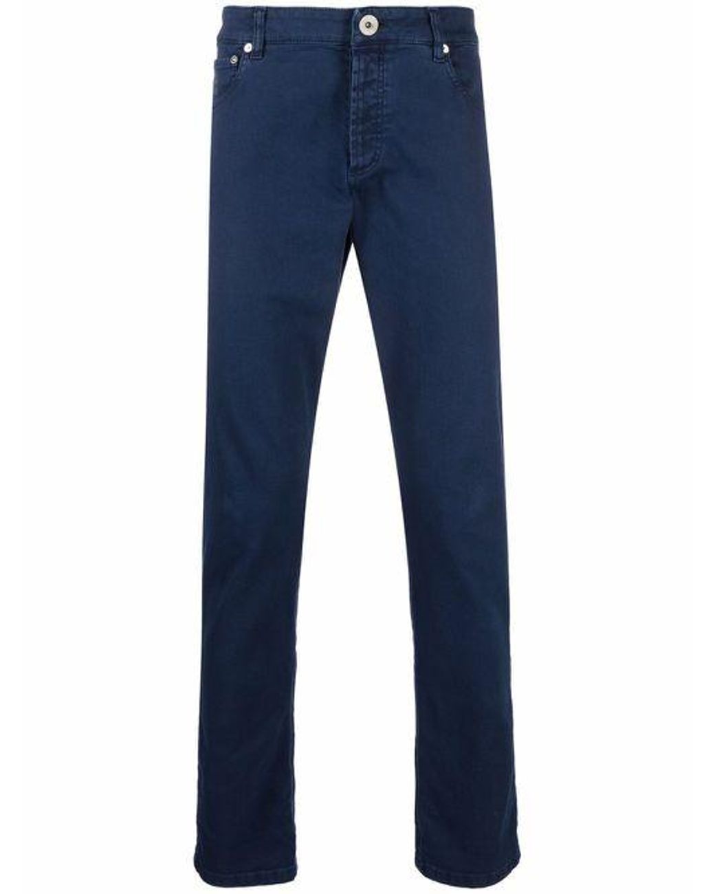 Brunello Cucinelli Blue Cotton Casual Pants for men