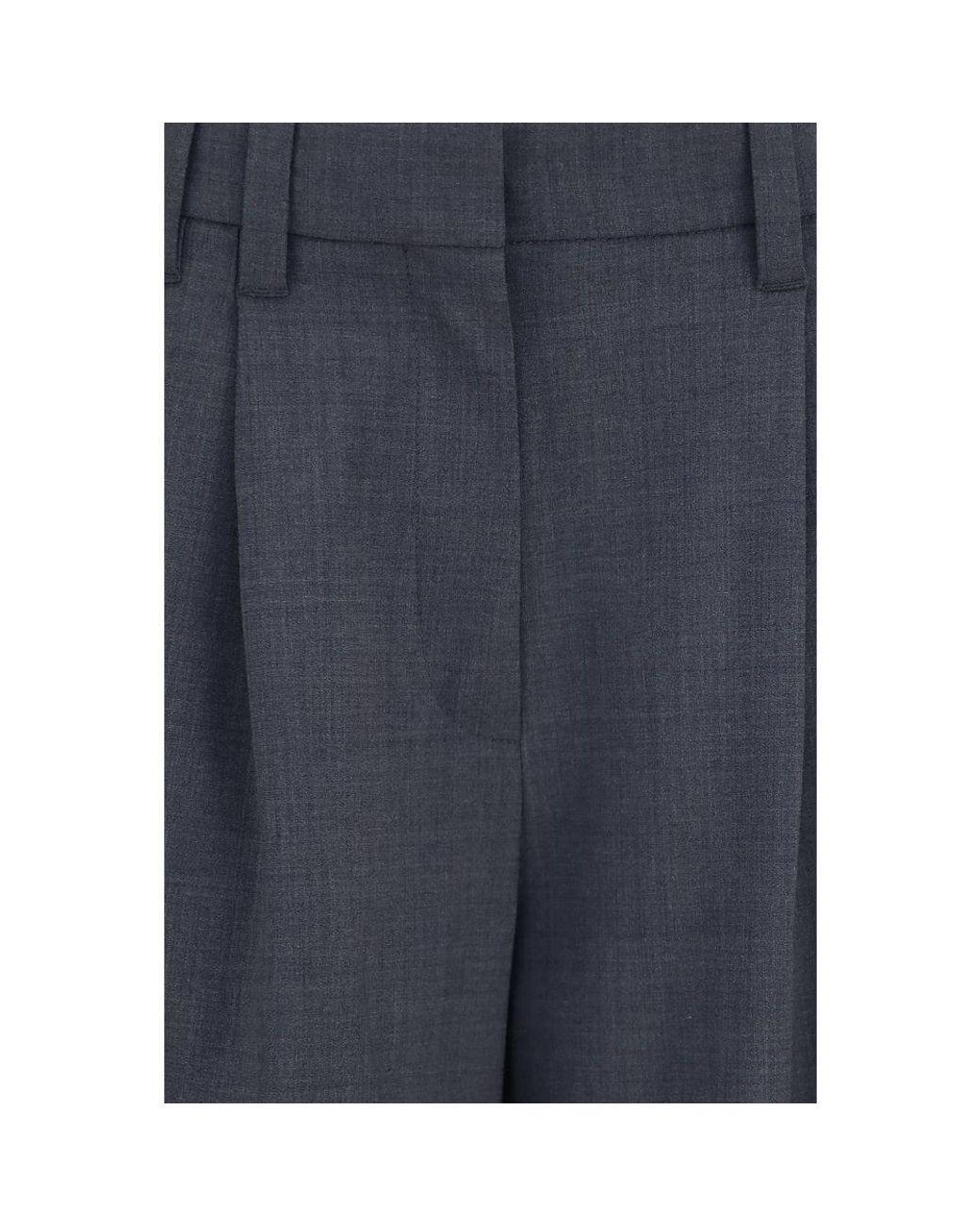 Brunello Cucinelli Blue Wool Oves Aries Dress Pants