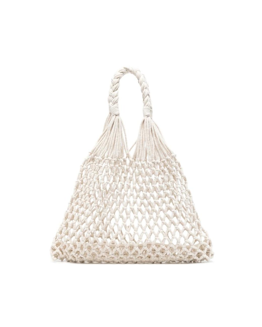 Frankie Shop White Net Tote Bag Naia Ecru Fabric