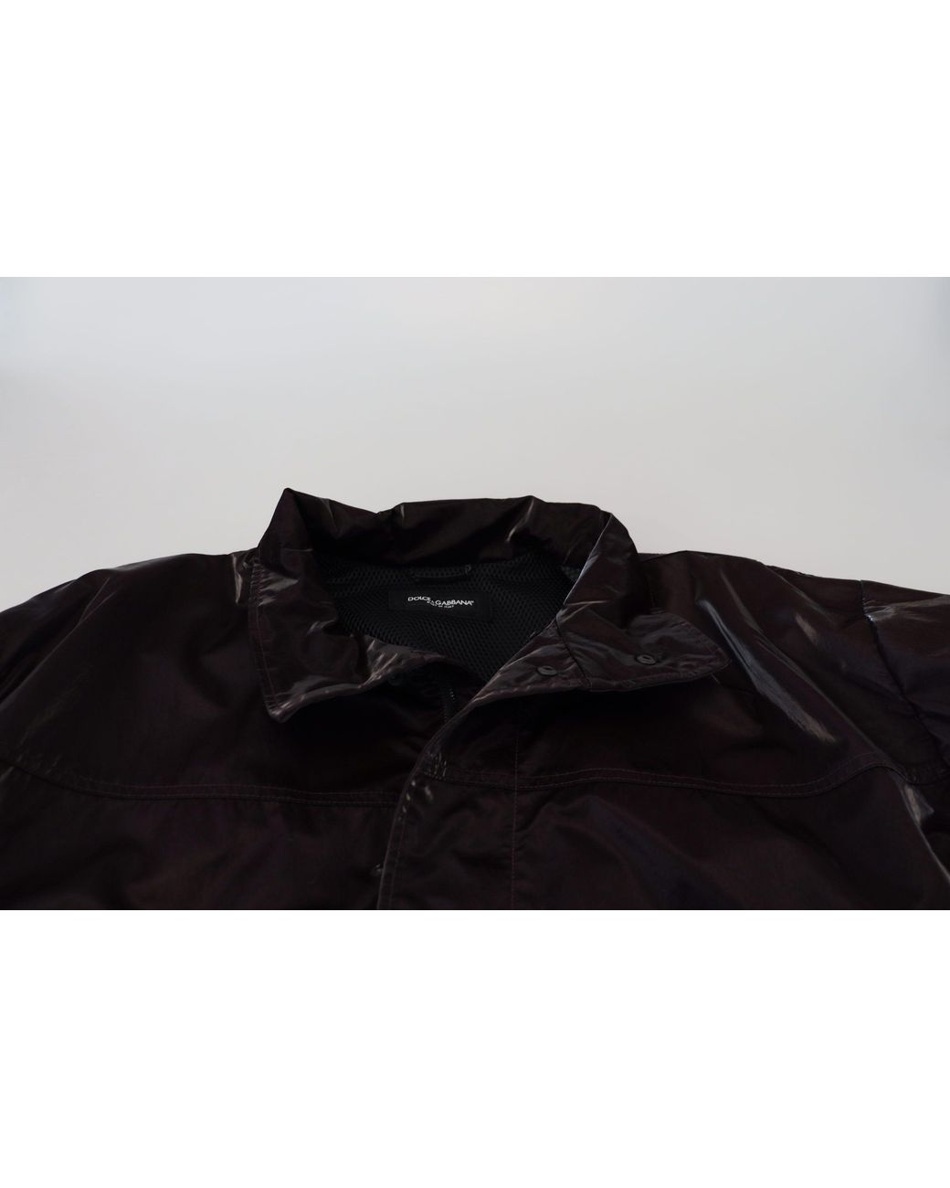 Dolce & Gabbana Blue Nylon Collared Coat Jacket Clothing for men