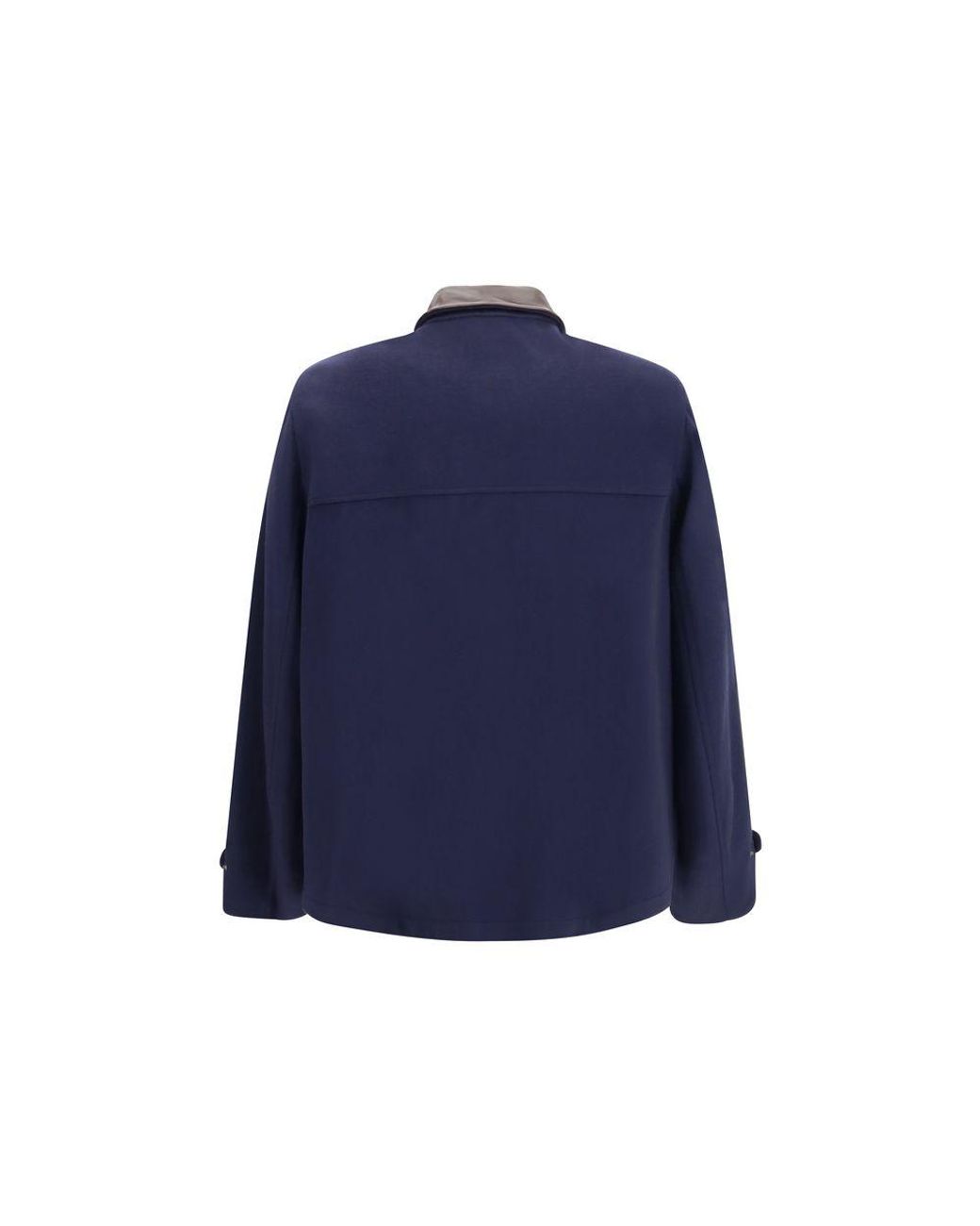 Brunello Cucinelli Blue Wool Oves Aries Full-Length Jacket Clothing for men