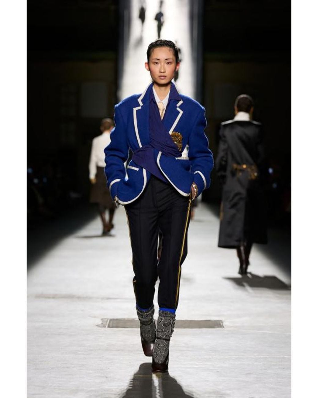 Dries Van Noten Black Dries Van Noten Tape-Embroidered Wool Blazer