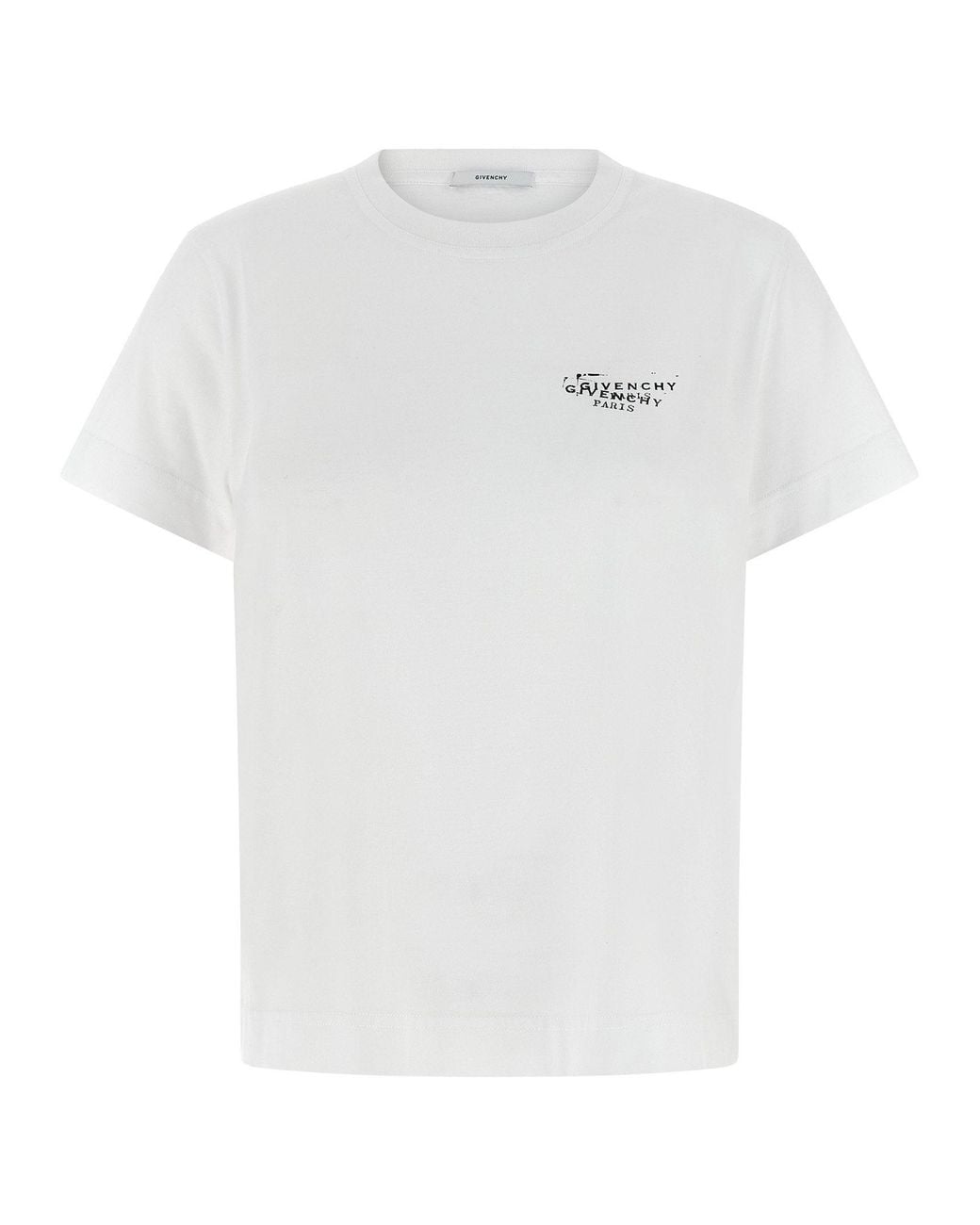 Givenchy White Logo-Stamp Print T-Shirt