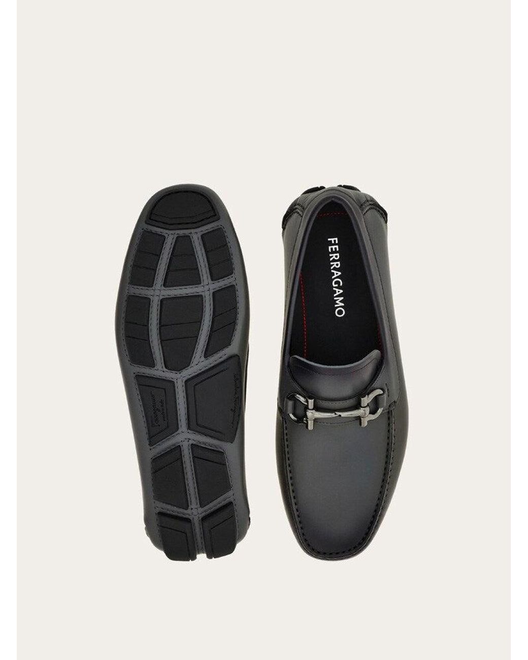 Ferragamo White Calf Leather Loafers for men
