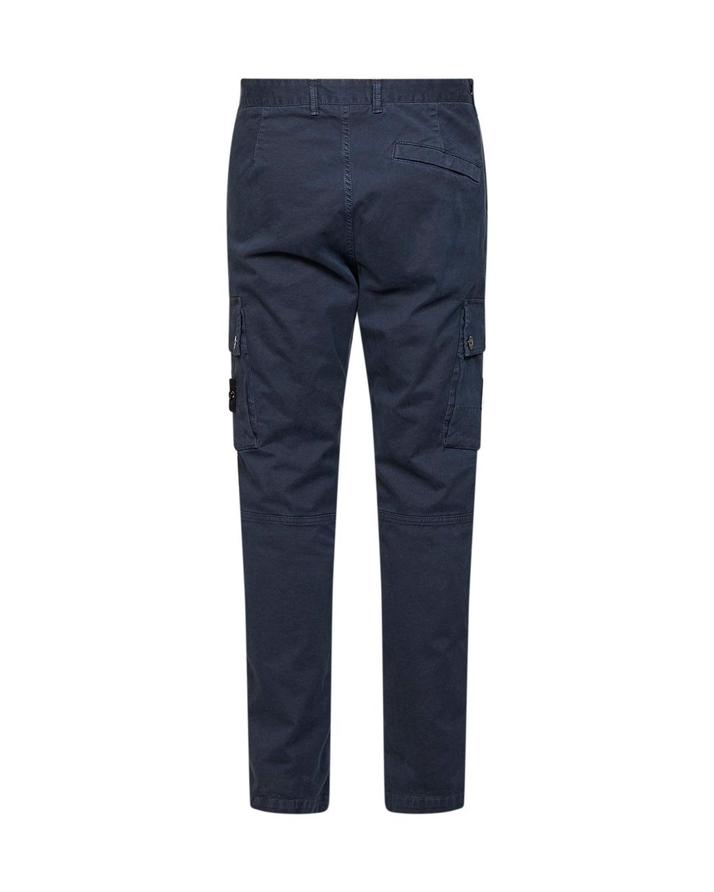 Stone Island Blue Organic Stretch Broken Twill Cargo Trousers for men