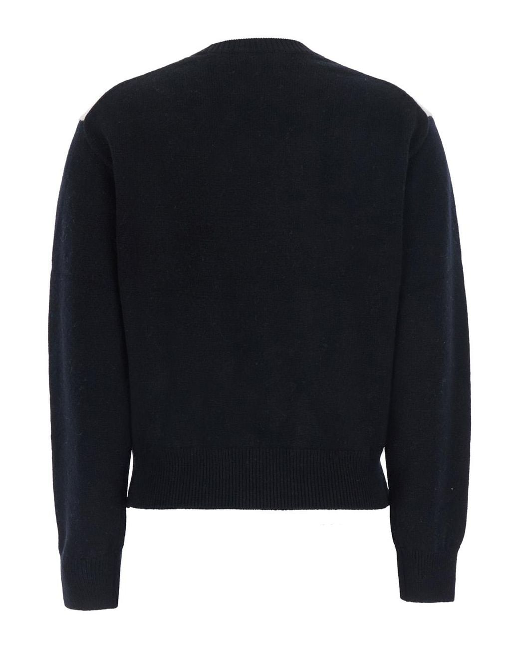 DUNST Black Argyle Crew Neck Sweater Wool Top