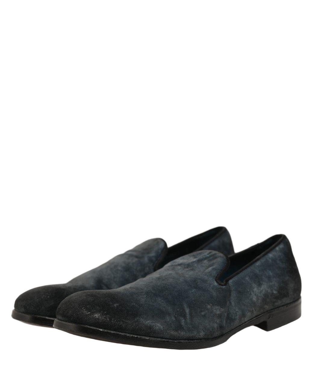 Dolce & Gabbana Black Suede Slip On Slippers Loafers Shoes Leather for men