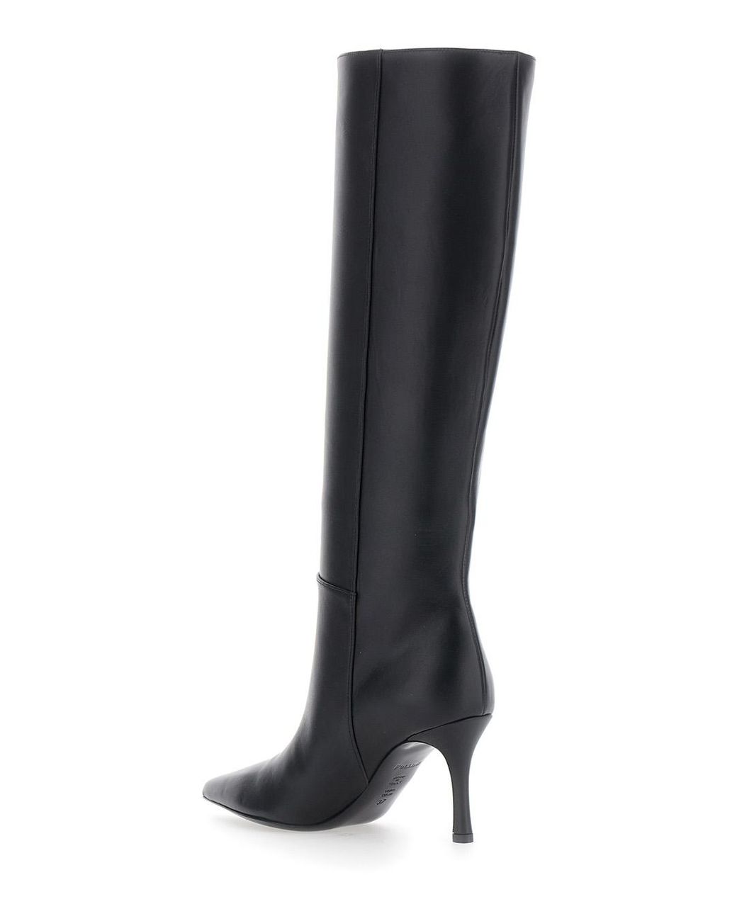 Pollini Black Heeled Boots Leather