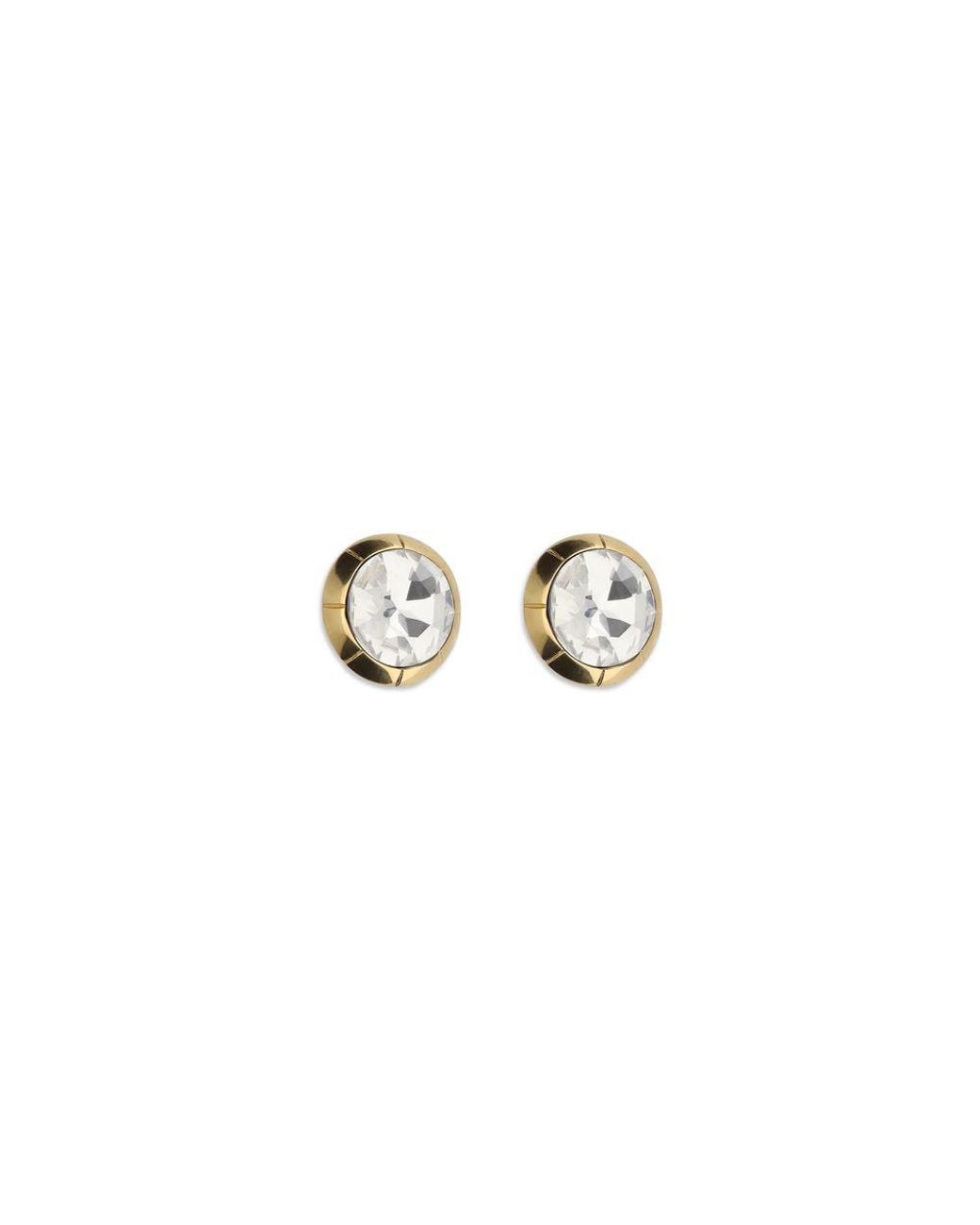 Alessandra Rich White Gold Glass Earrings