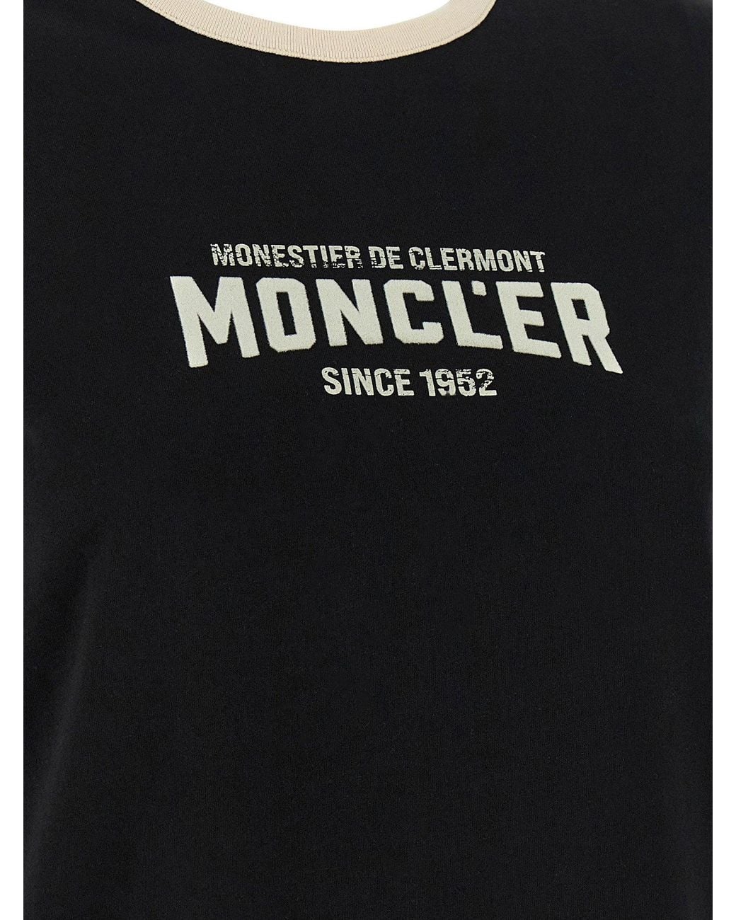 Moncler Black Flocked Logo T-Shirt