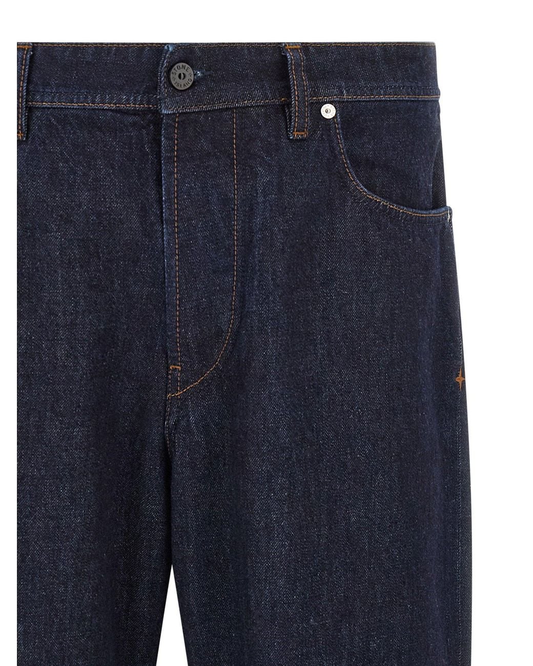 Stone Island Blue Organic Cotton Denim Jeans