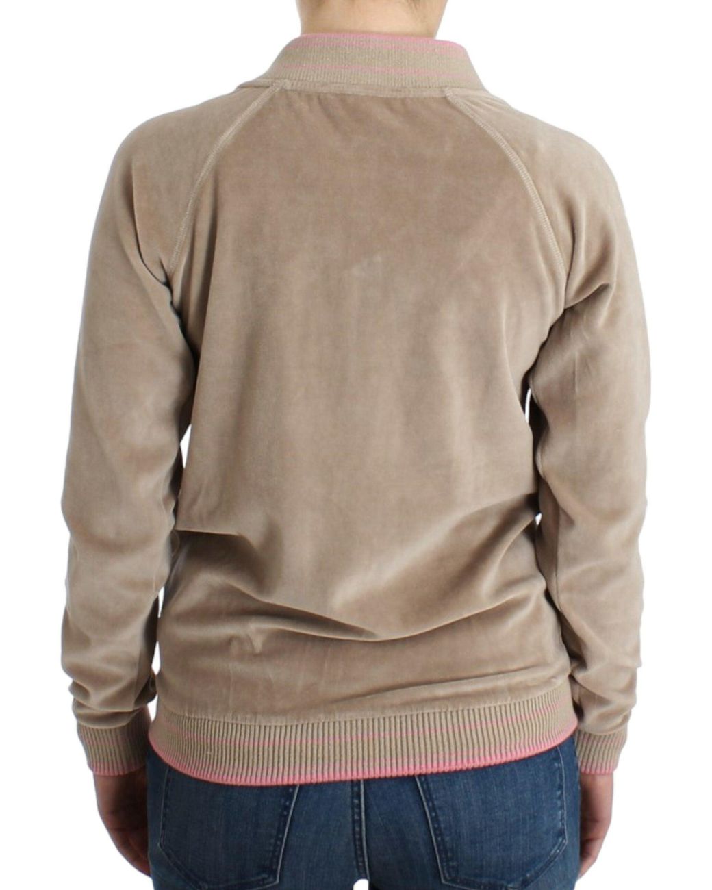 Roberto Cavalli Natural Zip Cardigan With Tone Accents