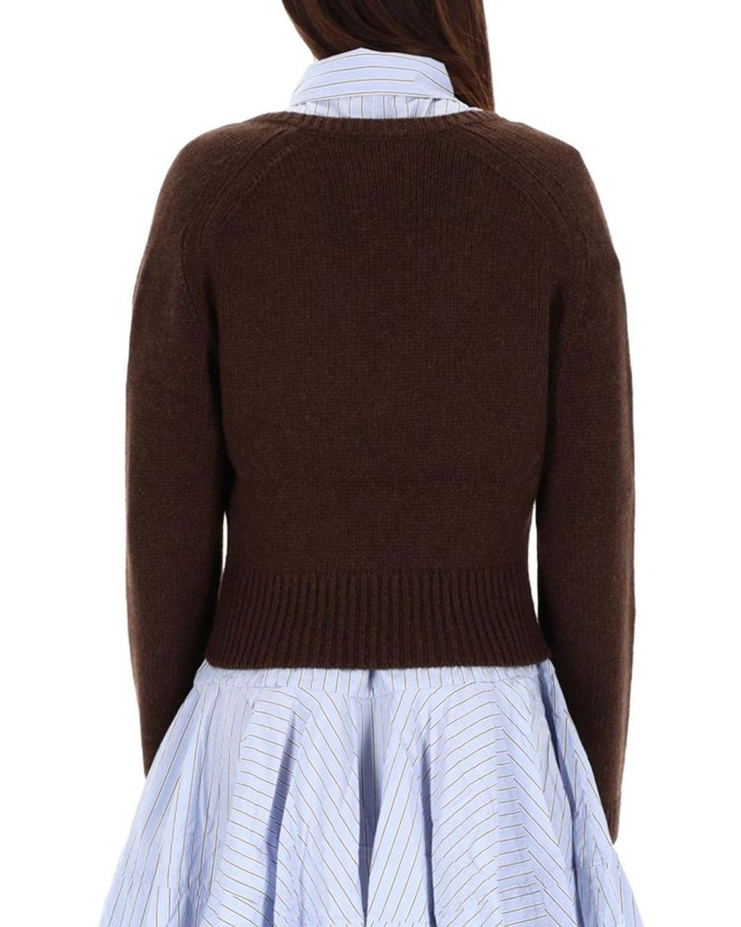 Ganni Brown Ganni Wool & Yak Blend V-Neck Sweater