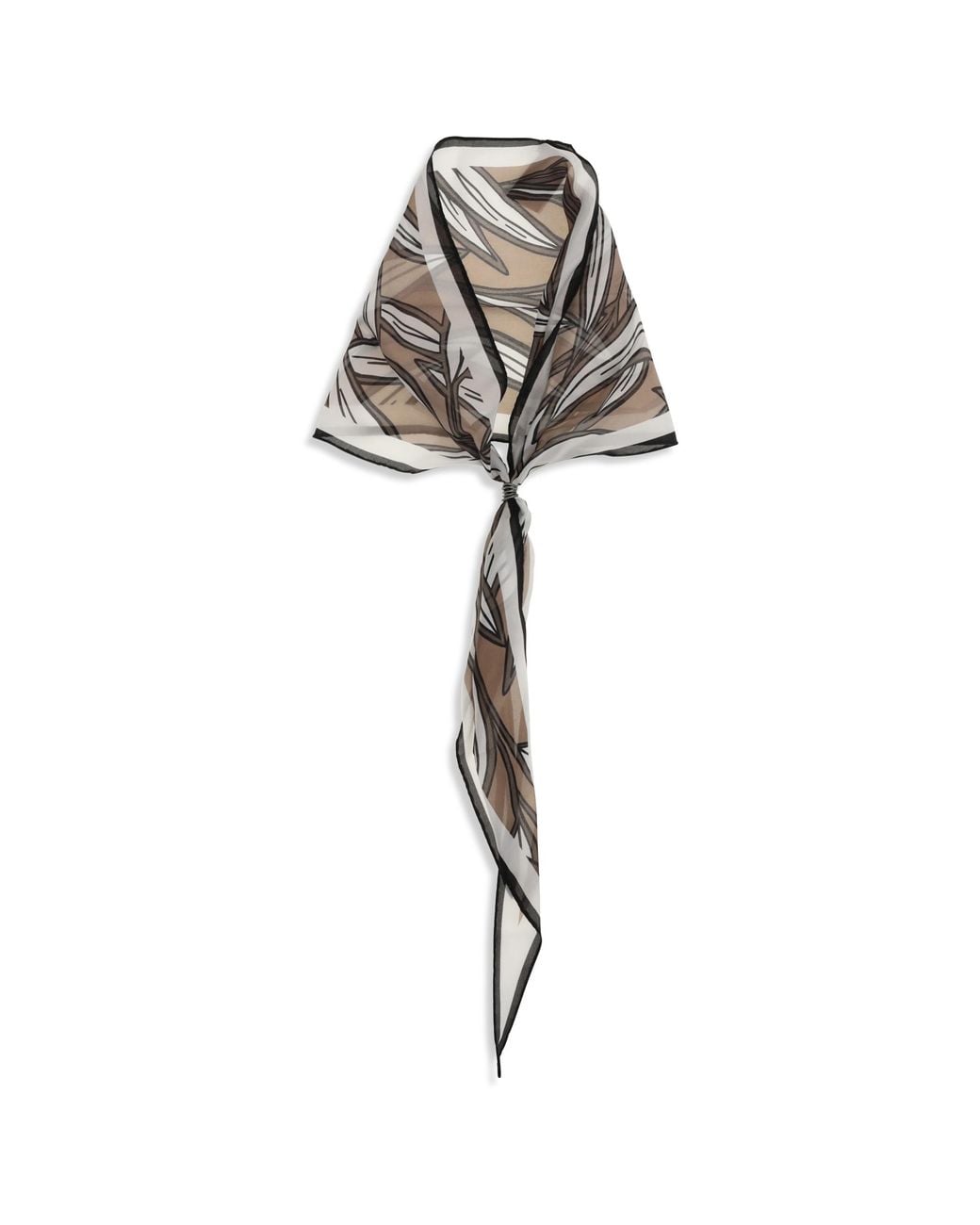 Brunello Cucinelli White Bandeau Silk Tropical Print Hat
