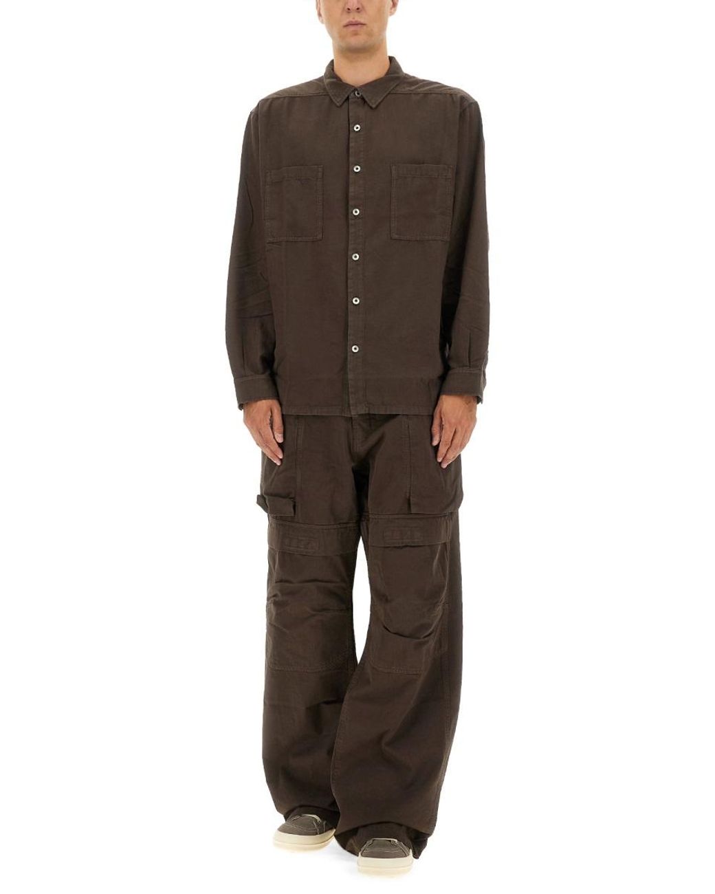 Rick Owens Brown Rick Owens Drkshdw Cotton Cargo Pants for men