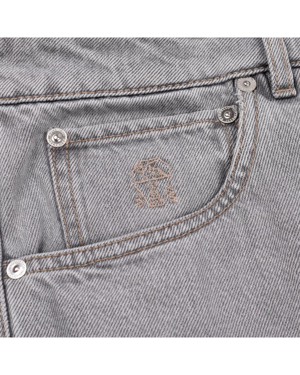 Brunello Cucinelli Gray Light Denim Trousers for men