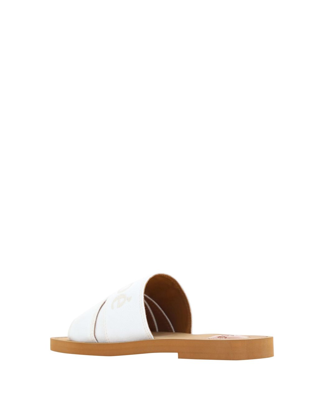 Chloé White Cotton Slides Woody Sandals